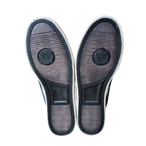 Polo Ralph Lauren  Men's Size US 11.5D Blue Canvas Thorton Brown Leather Sneaker - Picture 11 of 11